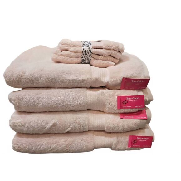 Juicy Couture Home Blush Pink Oversized Bath Towel Set - Picture 2 of 8